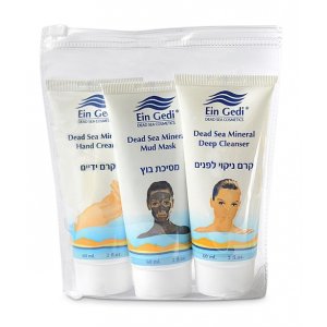 Ein Gedi Dead Sea Triple Ziploc Kit - Hand Cream, Foot Cream, Mud Mask