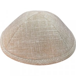 White-Beige Fashionable Fabric Kippah - Two Sizes Option