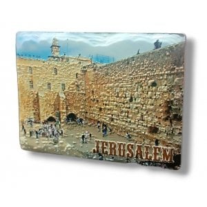 Textured Ceramic Magnet - Western Wall with "JERUSALEM" at base