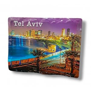 Textured Ceramic Magnet � Colorful Tel Aviv at Night