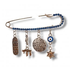 Jewish Blessings Pin for Baby Crib, Carriage or Stroller - Choose Boy or Girl
