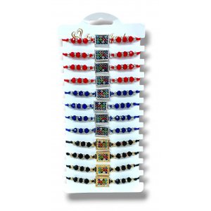 Good Luck Crystals Bracelet with Colorful Stone Breastplate - Variety Package of 12