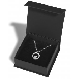Adi Sidler Stainless Steel Necklace - Heart in Circle Pendant