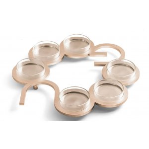 Israel Museum Passover Seder Plate, Spelling "Pesach" - Champagne Color