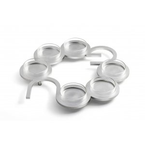 Israel Museum Anodized Aluminum Passover Seder Plate - Silver Color with Pesach Letters