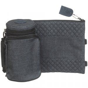 Insulated Weatherproof Tefillin Case "Tik-Taf" with Tallit bag - Gray Blue