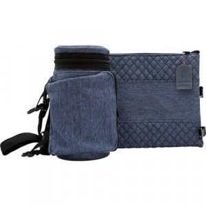 Faux Leather Thermal Tefillin Protective Case "Tik-Taf" with Tallit bag - blue