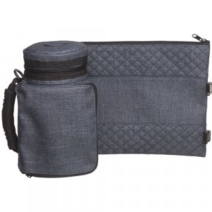 Insulated Weatherproof Tallit and Tefillin Bags  Gray Blue