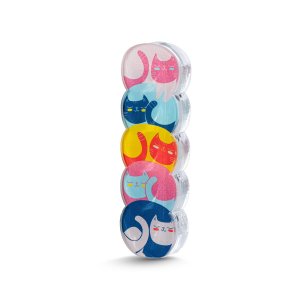 Israel Museum Small Acrylic Mezuzah Case, Happy Cats