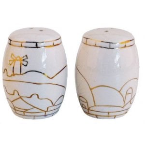 Ceramic "Jerusalem" design Salt and Pepper Shakers