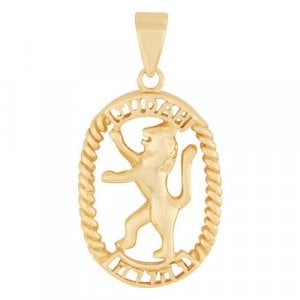 Gold Filled Lion of Judah Oval Pendant