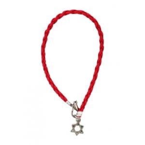 Red Braided Cord Kabbalah Bracelet - Silver Star of David