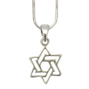 Rhodium Pendant Necklace - Star of David
