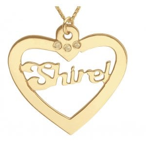 Gold Filled Heart English Name Necklace