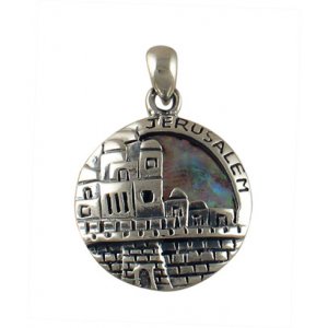 Silver and Opal Jerusalem Pendant