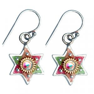 Colorful Star of David Earrings by Ester Shahaf