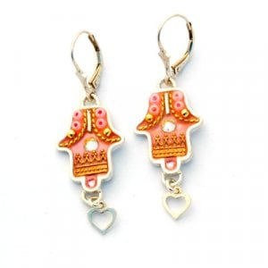 Hamsa Oriental design Earrings by Ester Shahaf