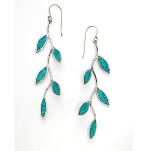 Olive Branch Earrings - Turquoise color