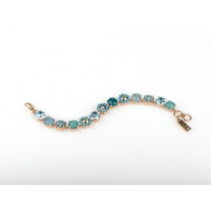 Amaro Handcrafted Rose Gold Plate Bracelet, Blue Semi Precious Gems
