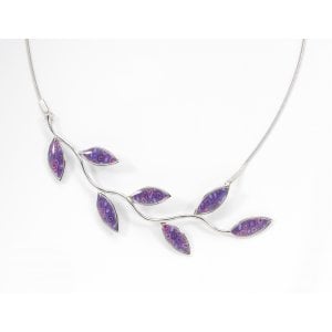 Purple Olive Leaf Branch Necklace - SALE PRICE - 1 LEFT IN STOCK !!