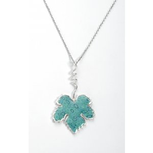 Turquoise Grape Leaf Necklace - SALE PRICE - 1 LEFT IN STOCK !!!