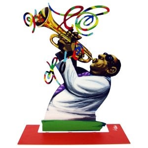 David Gerstein Free Standing Double Sided Music Sculpture - Trumpet Player