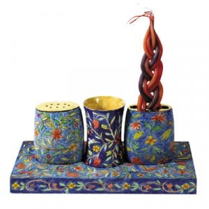Yair Emanuel - Shabbat Candles and Havdalah Set, Hand Painted Wood – Oriental