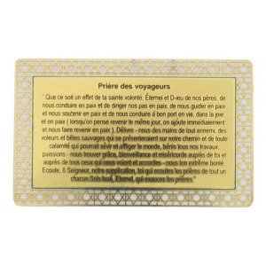 Laminated Card with French Travelers Prayer