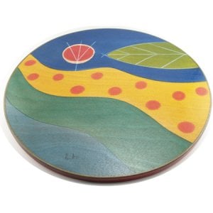 Handcrafted Wood Lazy Susan - Stream of Life Design by Kakadu