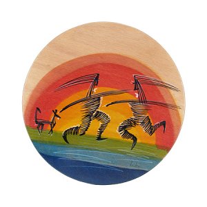 Round Wood Placemat by Kakadu Art - Dancers