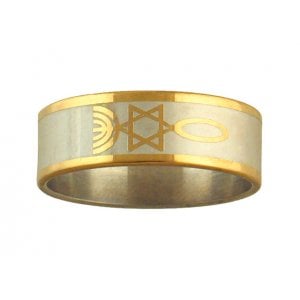 Stainless Steel Two Tone Fish Ring