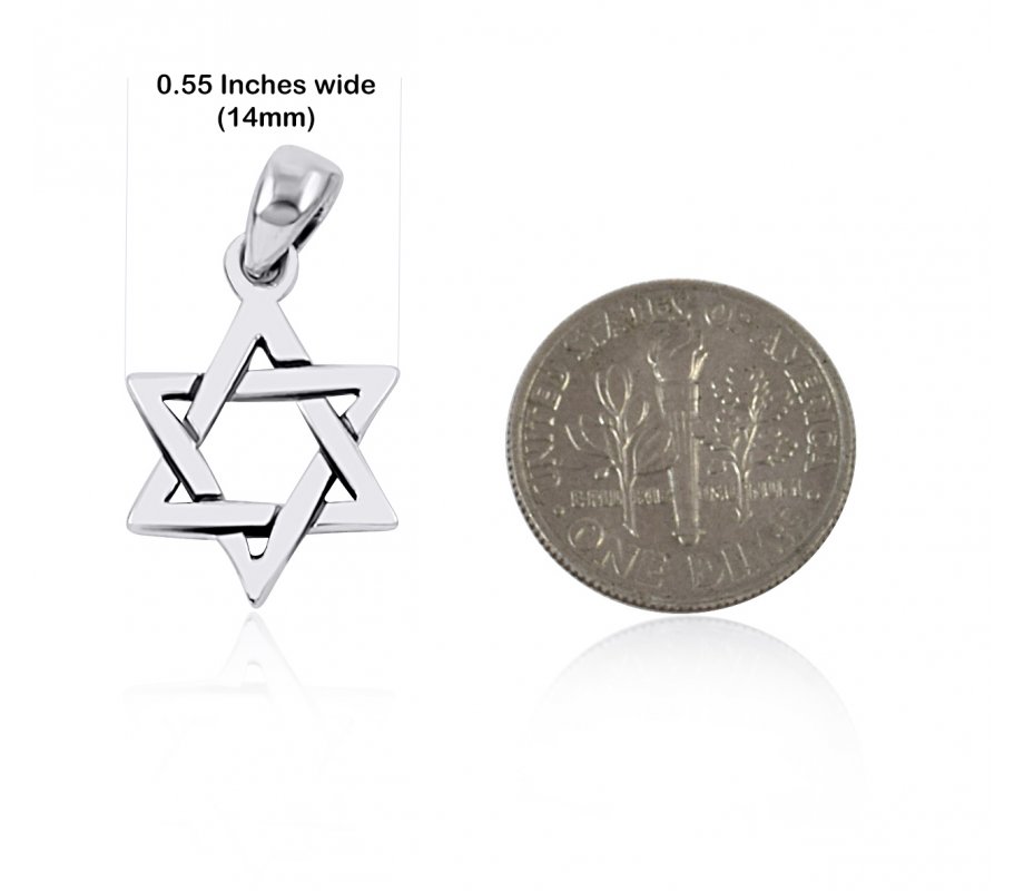 925 Sterling Silver Interlocking Triangles Star of David Necklace for Women or Men