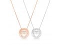 .925 Sterling Silver Necklace, Mom Pendant - Option: Rose Gold Plate or Silver