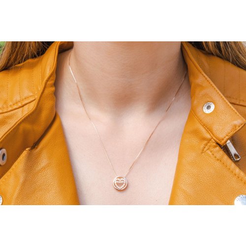 .925 Sterling Silver Necklace, Mom Pendant - Option: Rose Gold Plate or Silver