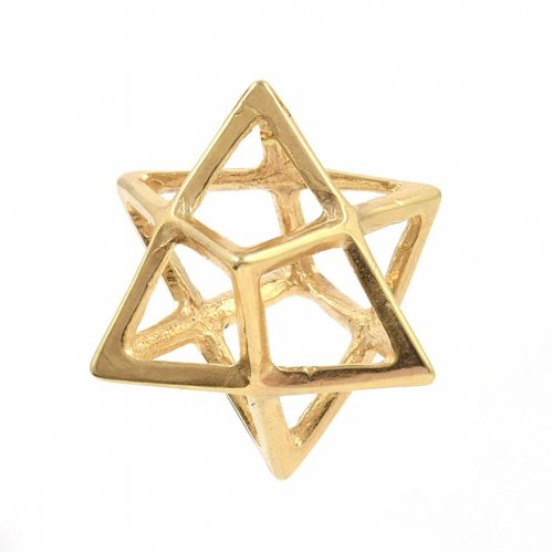 AJDesign 24k Gold-Plated Merkaba Kabbalah Charm Pendant