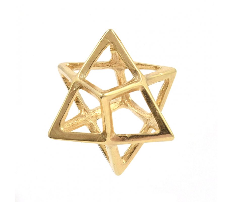AJDesign 24k Gold-Plated Merkaba Kabbalah Charm Pendant