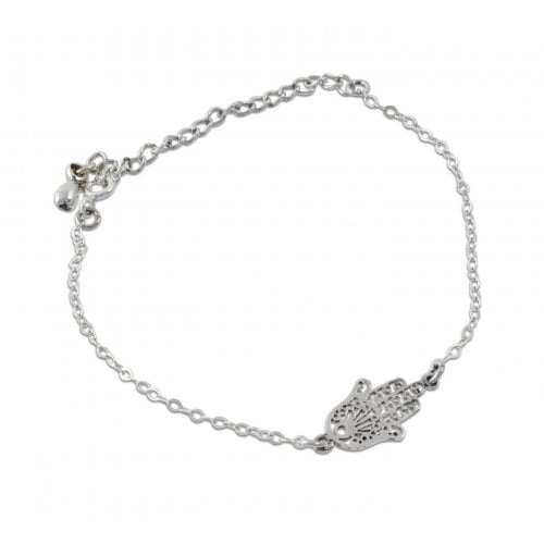 AJDesign 925 Sterling Silver Bracelet - Hamsa Hand Ornament