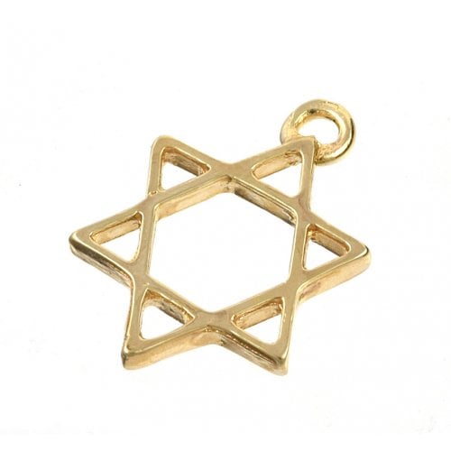 AJDesign Classic 24k Gold-Plated Star of David Charm Pendant