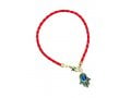 AJDesign Red Braided Cord Kabbalah Bracelet, Hamsa Charm with Blue Stone