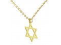 AJDesign Thin Classic 14k Gold-Plated Star of David Pendant with Chain