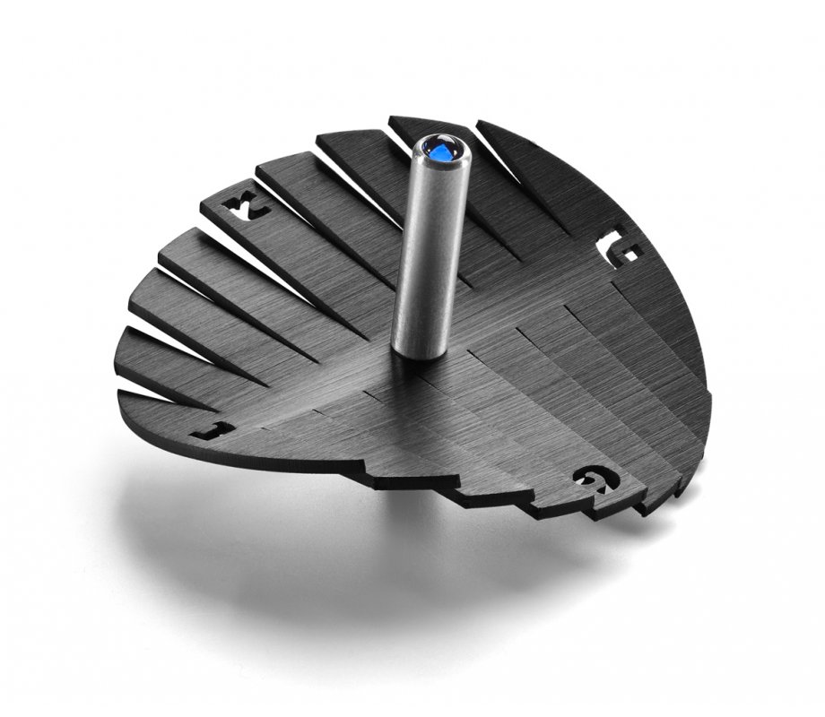 Adi Sidler Anodized Aluminum Waves Chanukah Dreidel - Black