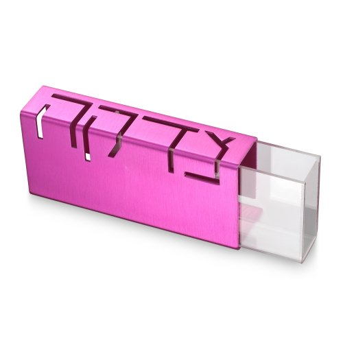 Adi Sidler Contemporary Anodized Aluminum Charity Tzedakah Box - Pink