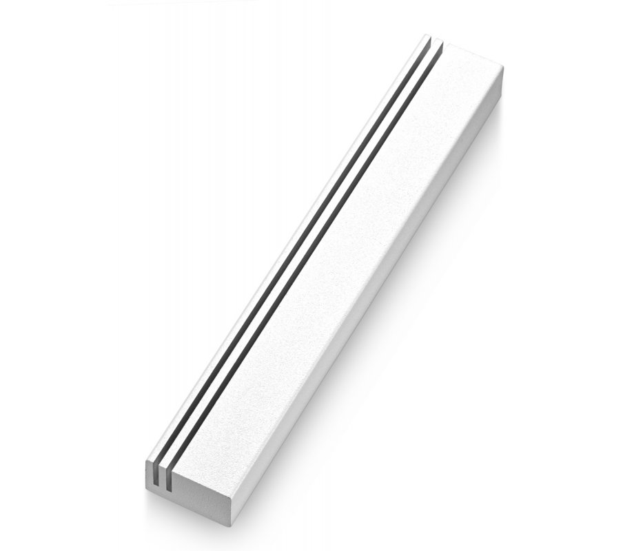 Adi Sidler Extra Large Mezuzah Case, Vertical Tracks Resembling Shin - White