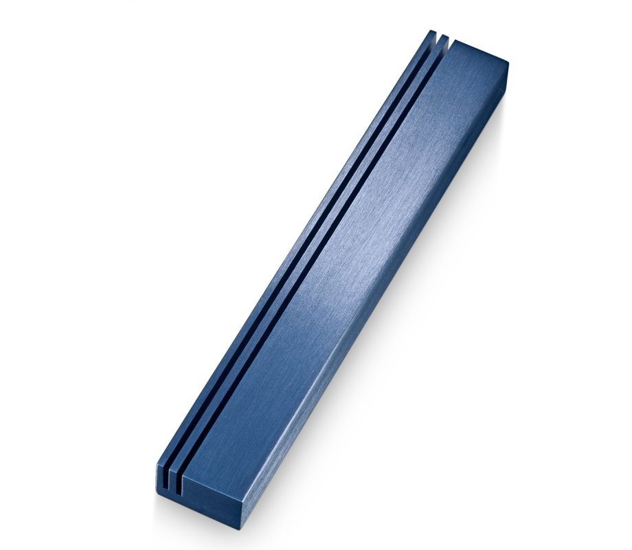 Adi Sidler Laser Cut Vertical Tracks Mezuzah Case - Blue