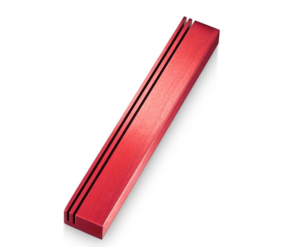 Adi Sidler Laser Cut Vertical Tracks Mezuzah Case - Red