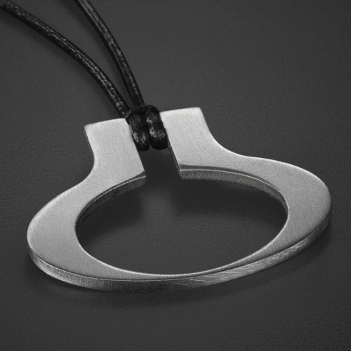 Adi Sidler, Mans Pendant Necklace Geometric Collection  Ellipse and Black Cord
