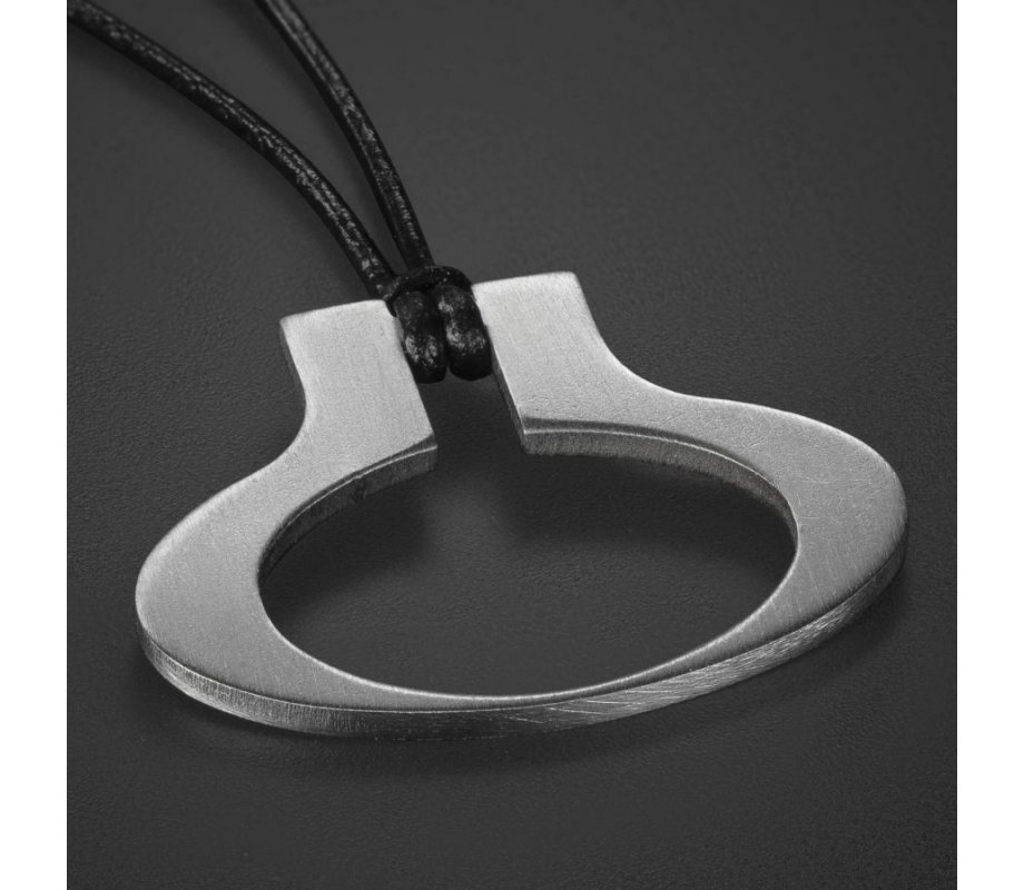 Adi Sidler, Man’s Pendant Necklace Geometric Collection – Ellipse and Black Cord