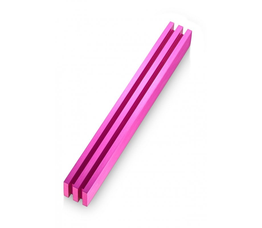 Adi Sidler Mezuzah Case with Vertical Channels Forming a Shin Letter – Deep Pink