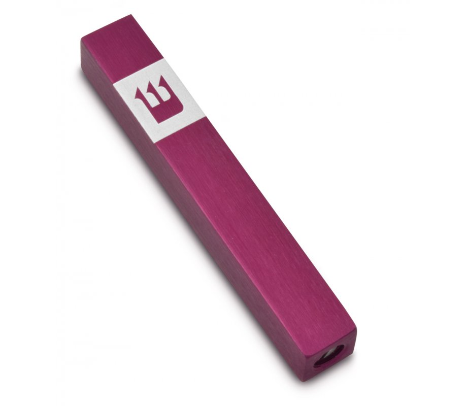 Adi Sidler Mini Mezuzah Case, Crown Shin Design - Fuchsia