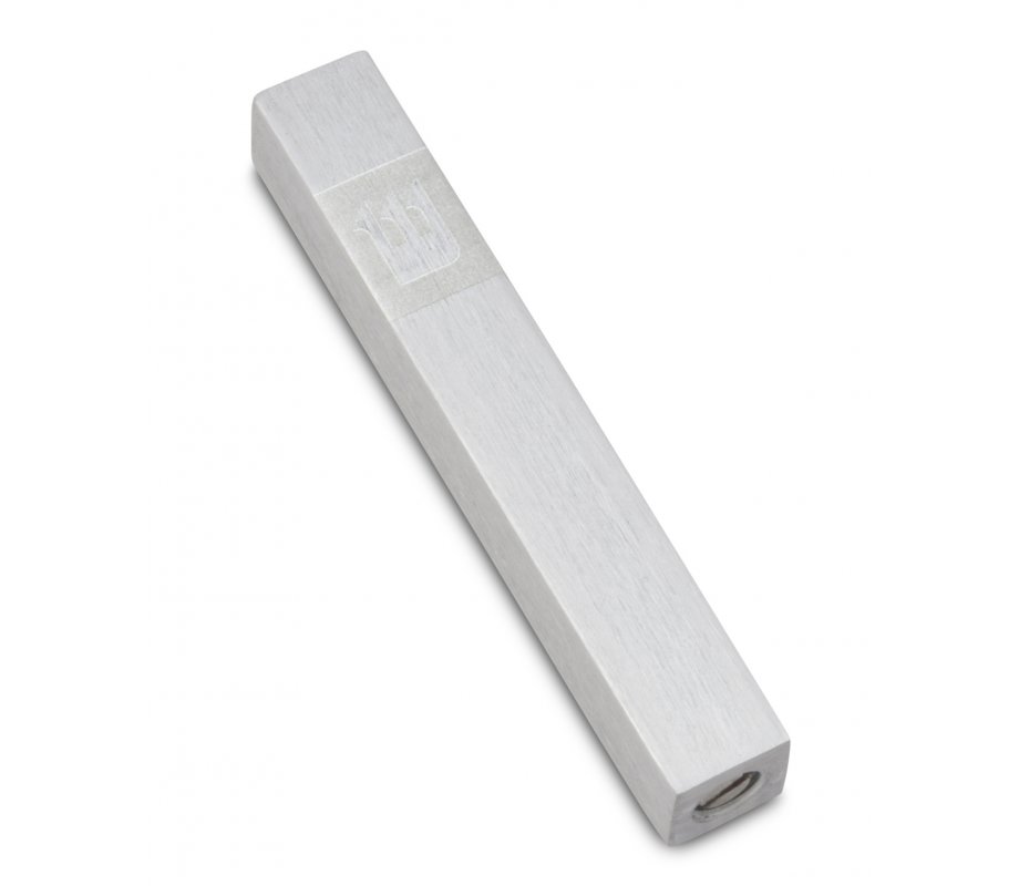 Adi Sidler Mini Mezuzah Case, Crown Shin Design - Silver